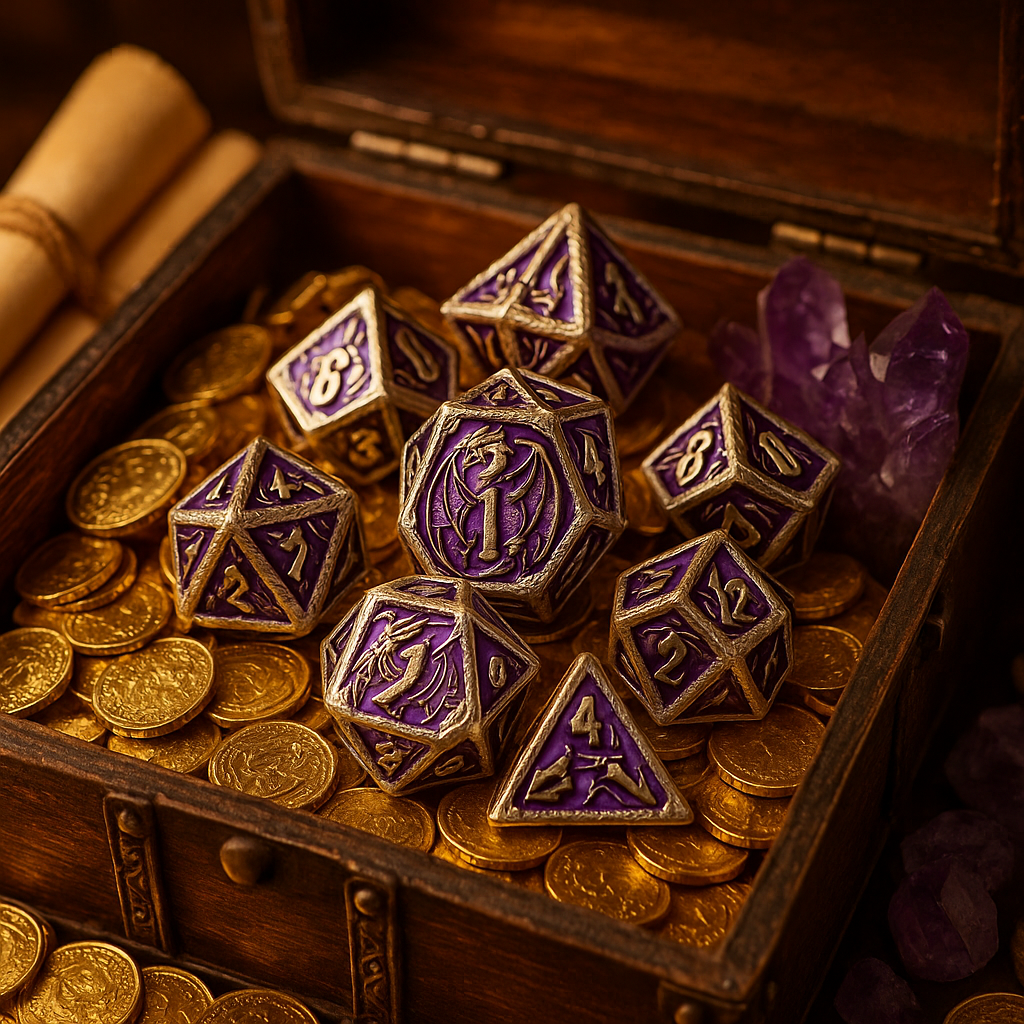 Ethereal Drakon 7 Dice Set | Nebula Knight Purple