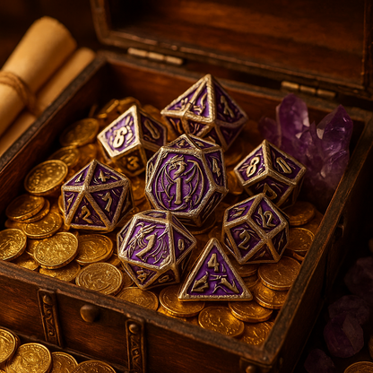 Ethereal Drakon 7 Dice Set | Nebula Knight Purple