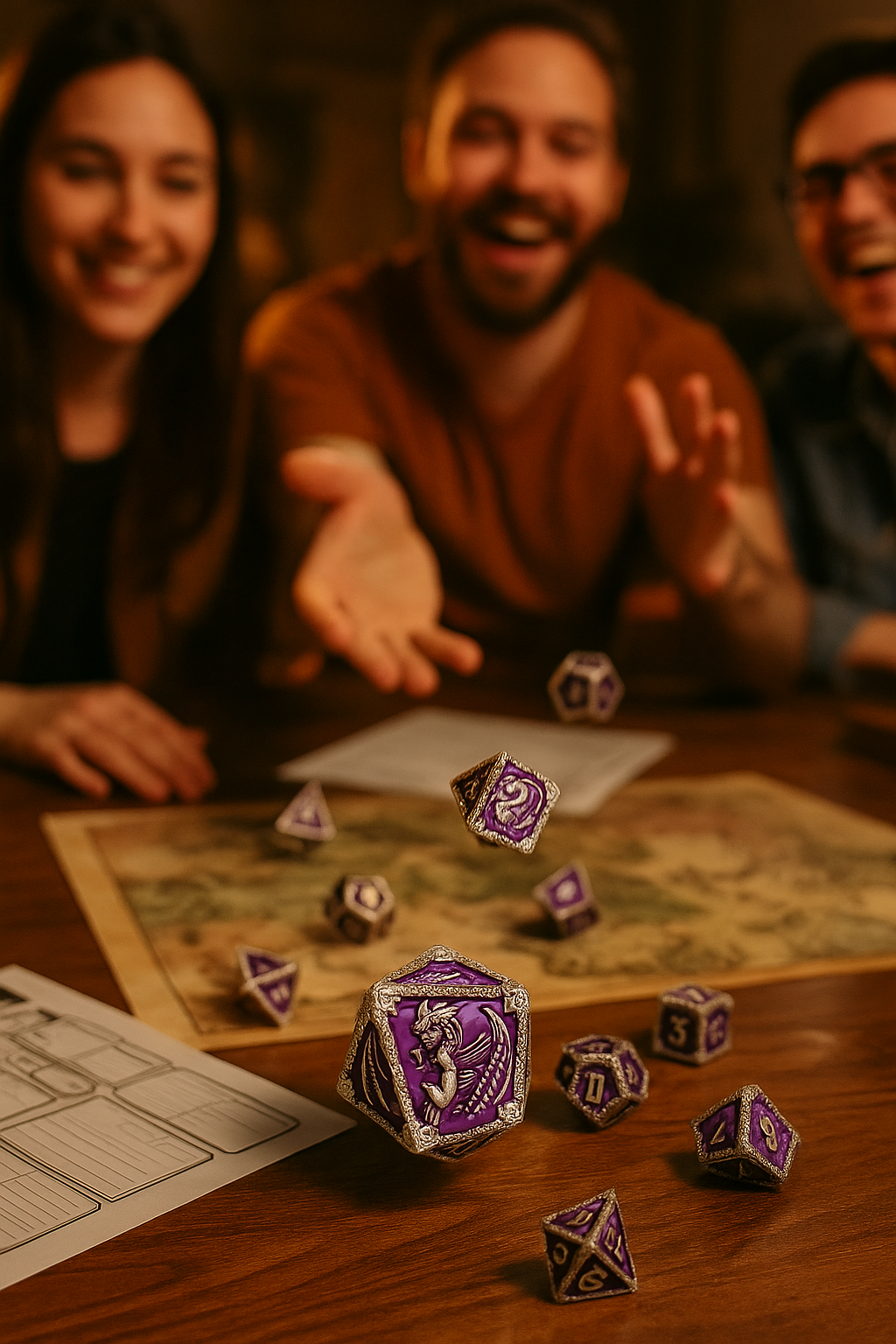 Ethereal Drakon 7 Dice Set | Nebula Knight Purple