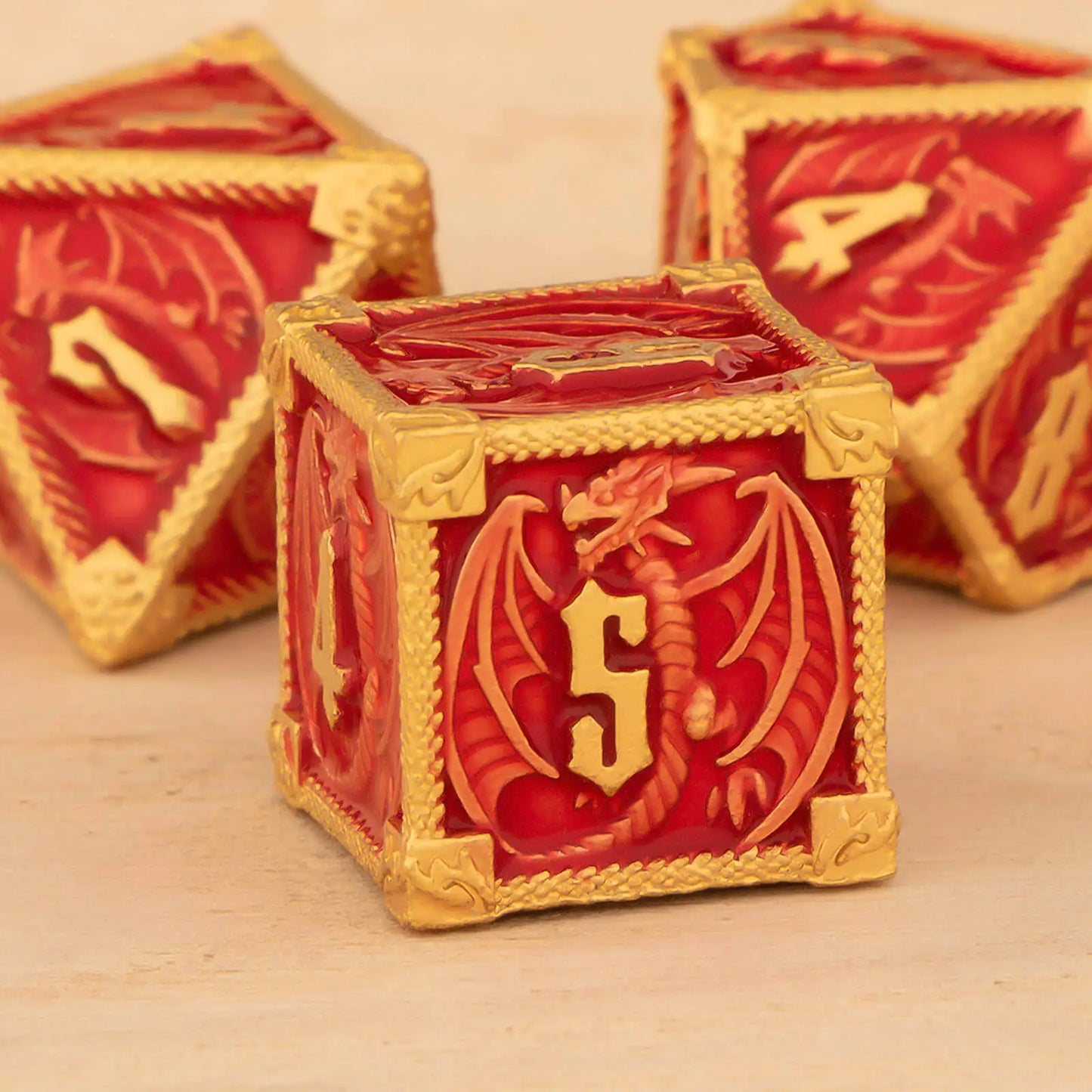 Ethereal Drakon 7 Dice Set -  Crimson Coronet