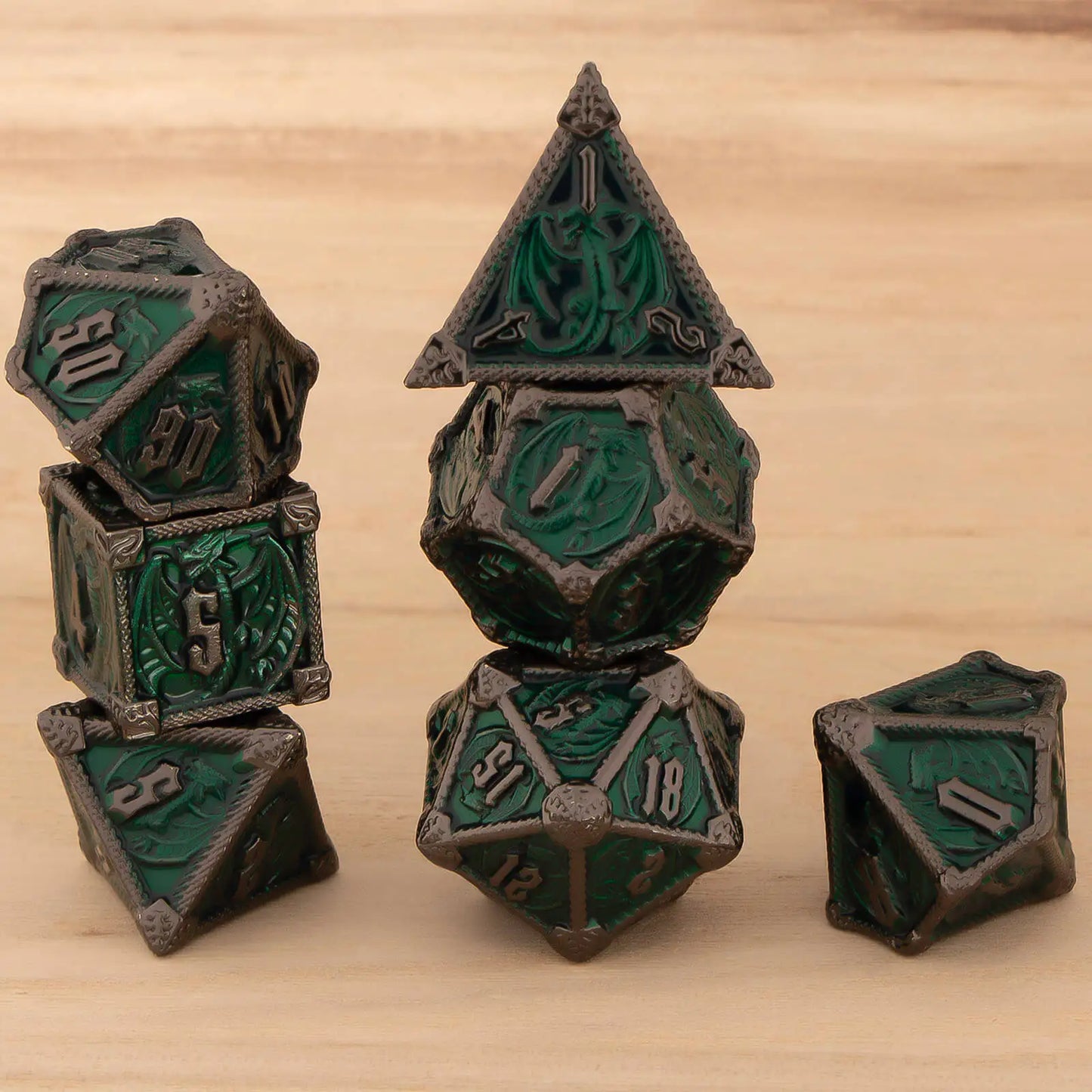 Ethereal Drakon 7 Dice Set -  Verdant Void