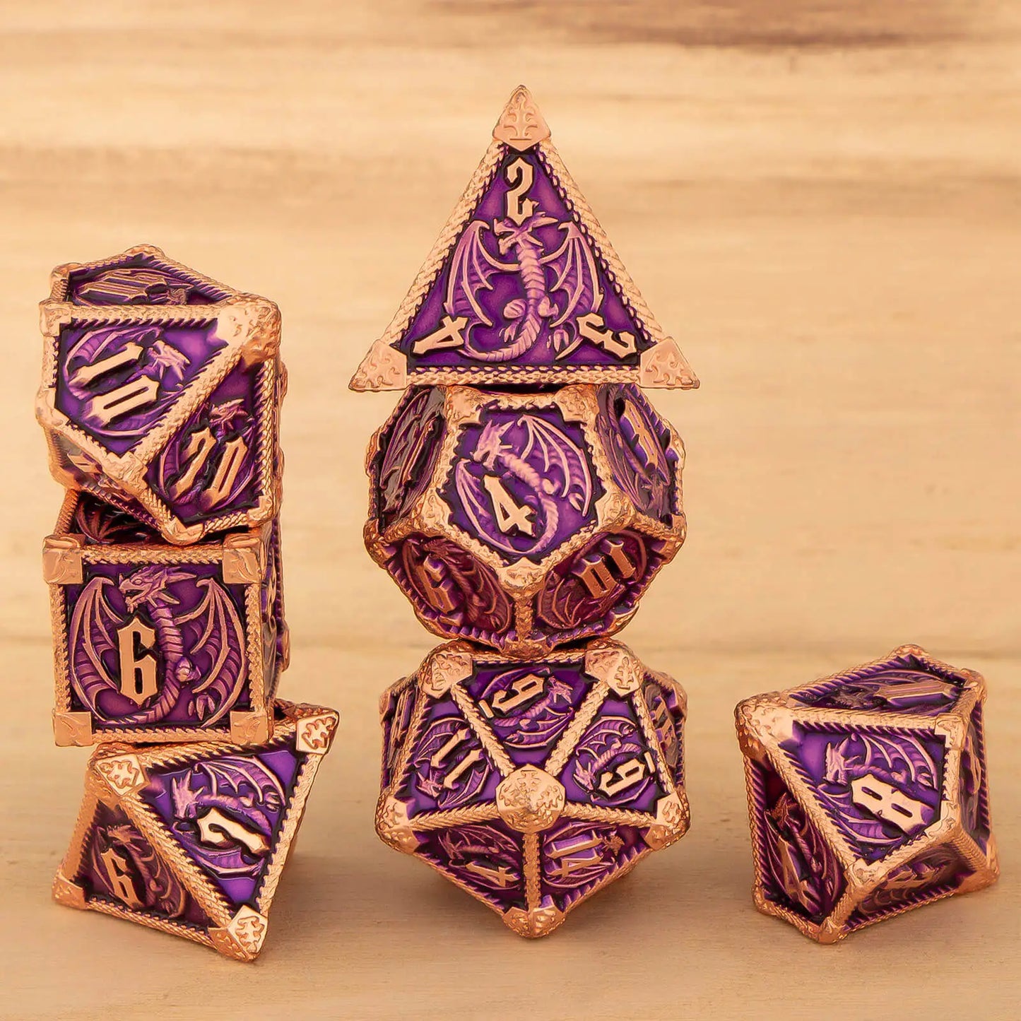 Ethereal Drakon 7 Dice Set | Twilight Mystic Purple